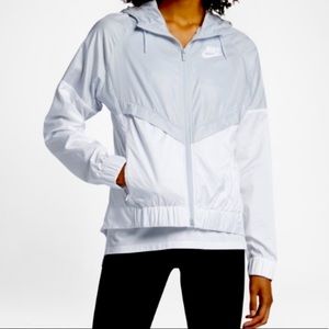 Nike Gray and White Windbreaker Jacket
